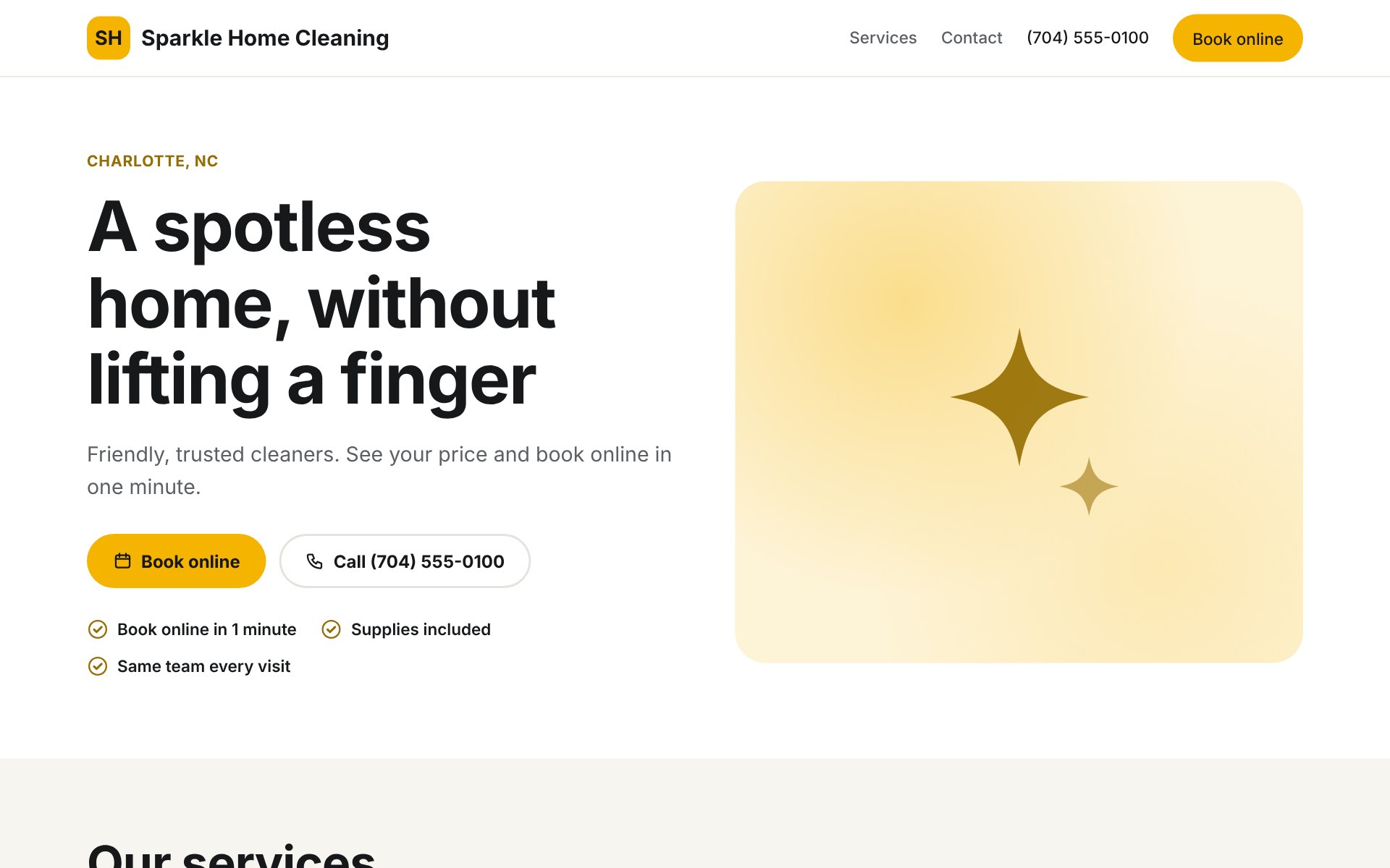 A cleaning company website made with BuzzMaid